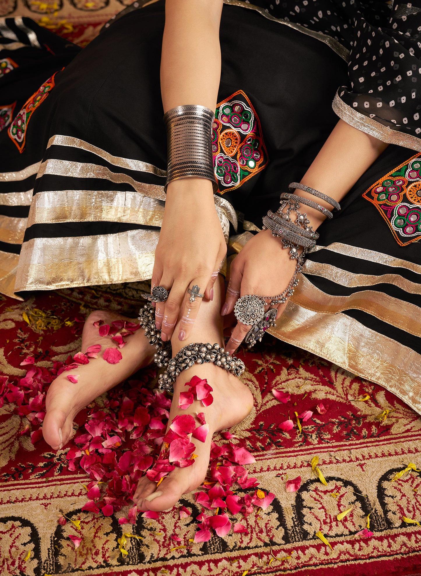 Premium Black Viscose Rayon Premium Navratri Lehenga Choli