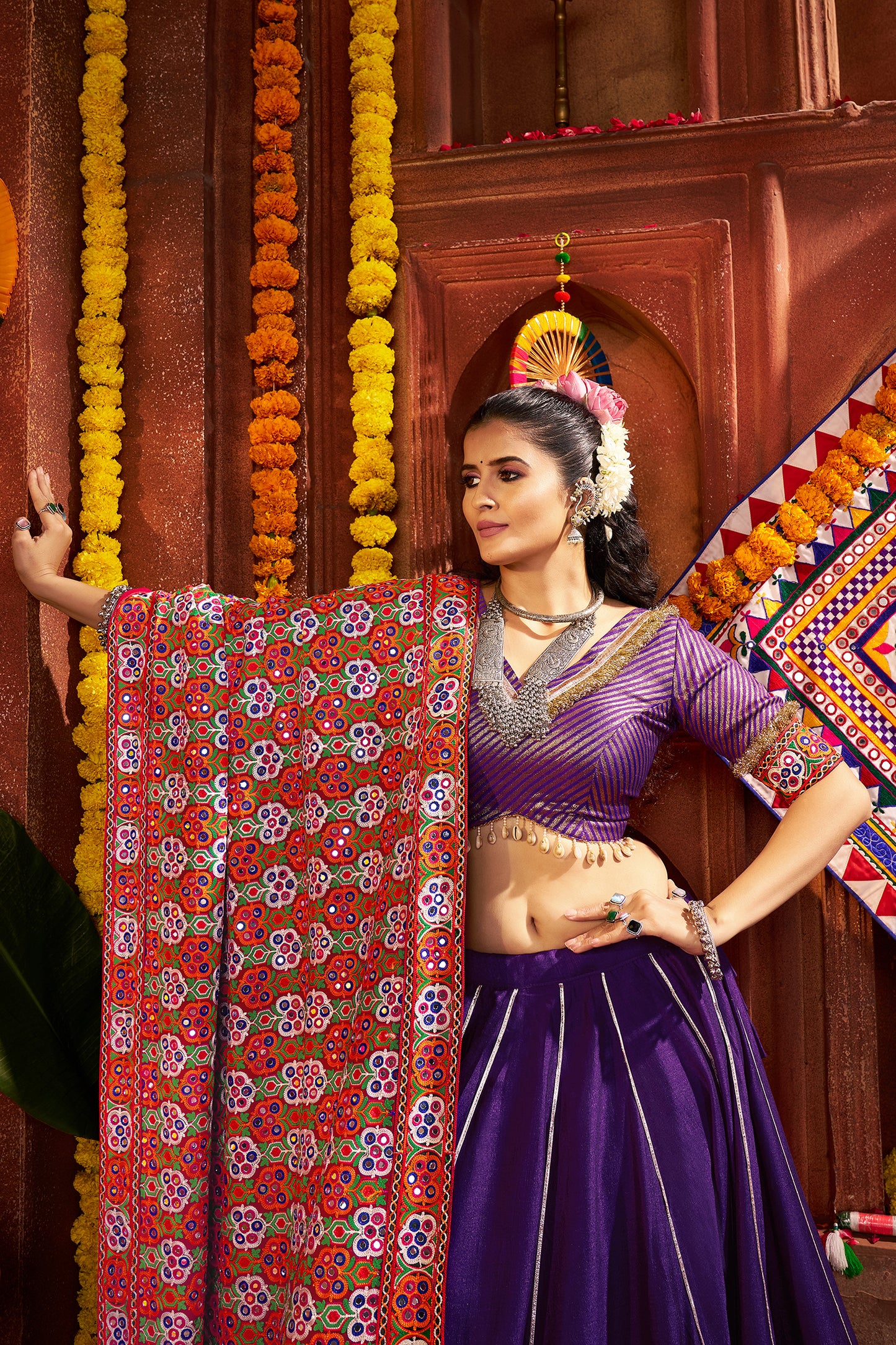 Classic Purple Silk Dandiya Nights Navratri Lehenga Choli