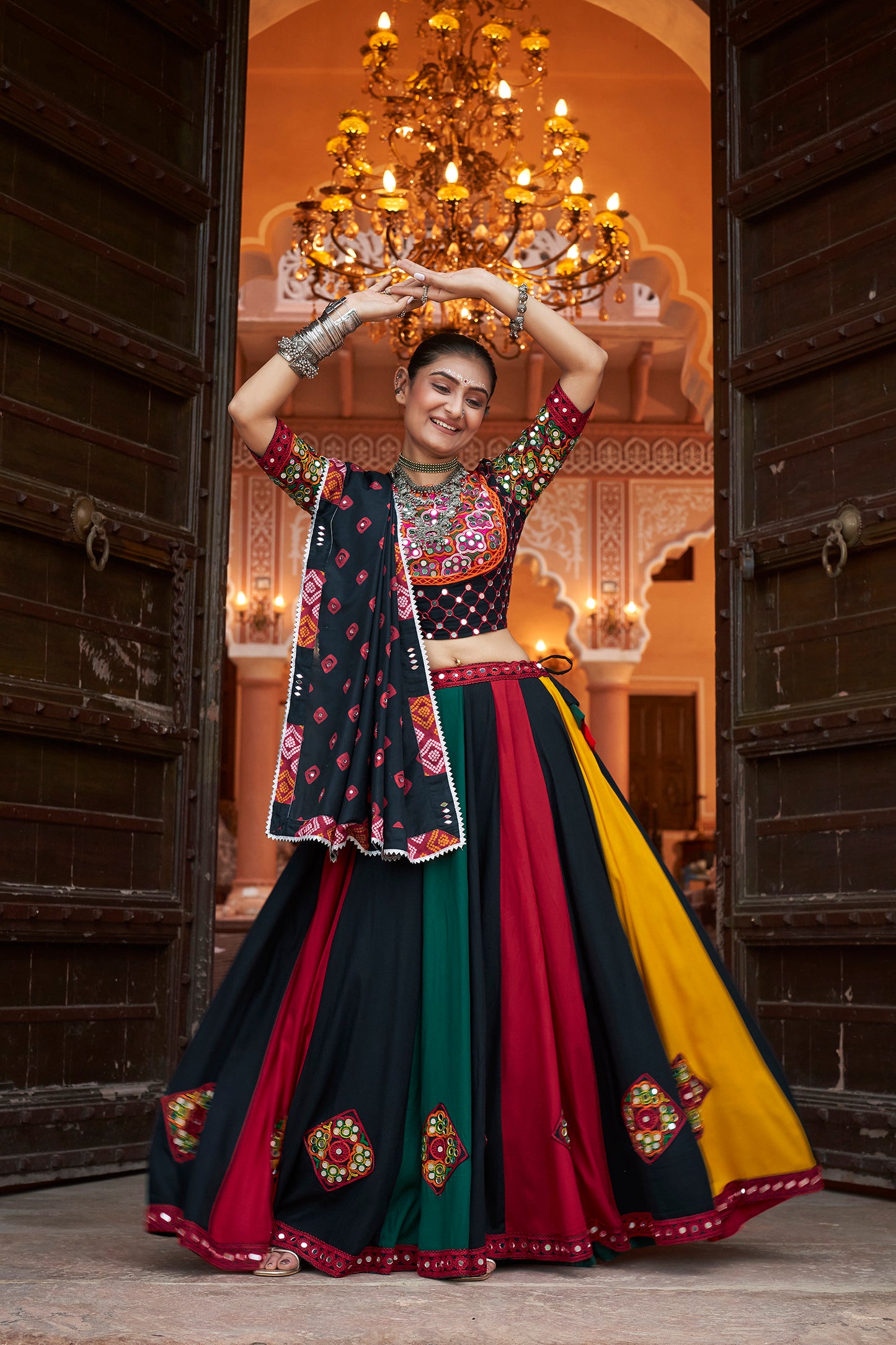 Black Multi Colour Very Exclusive Navratri Chaniya Choli for Women