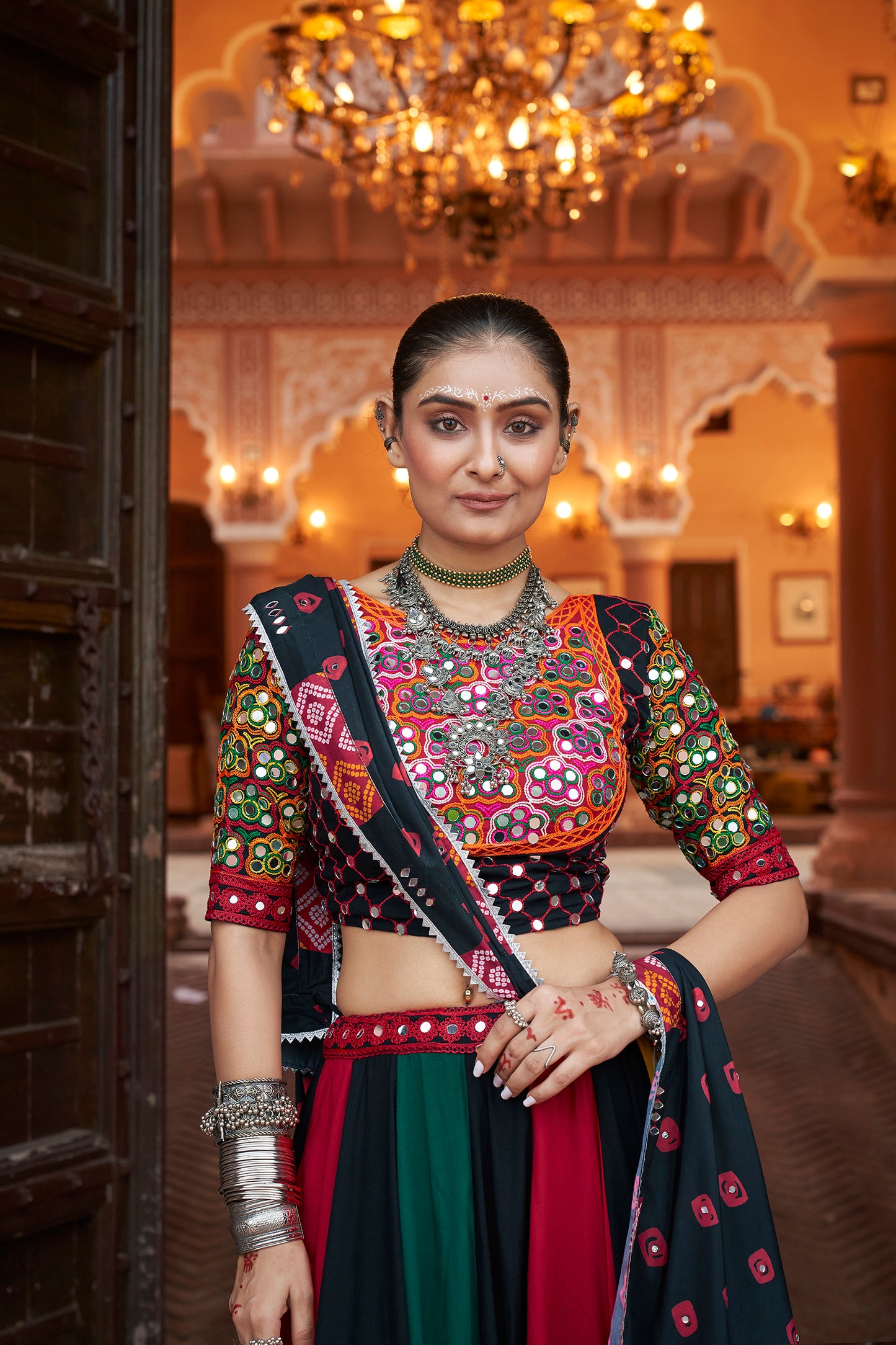 Black Multi Colour Very Exclusive Navratri Chaniya Choli for Women