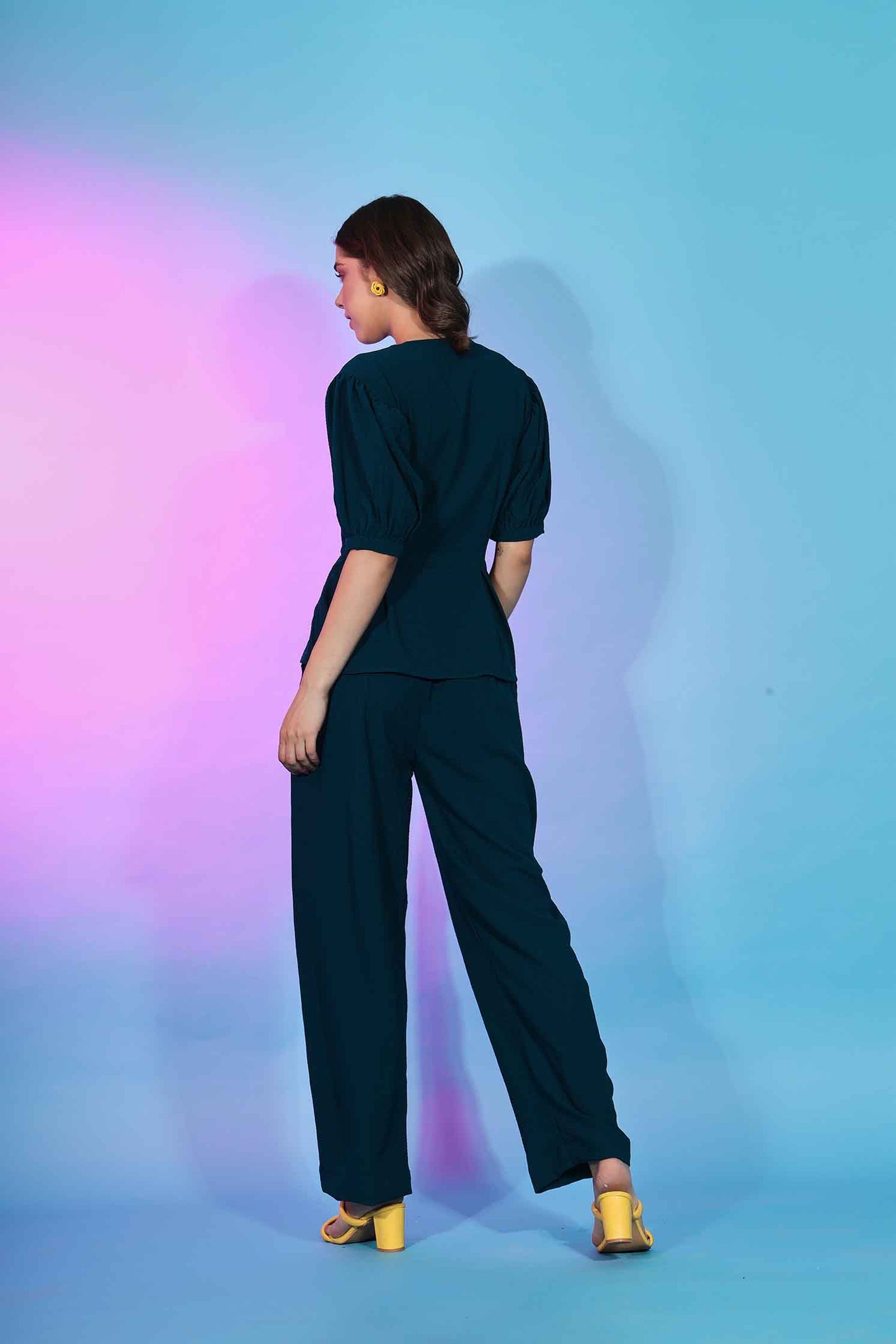 Stylish Designer Teal Green Fancy Fabric Co-Ords