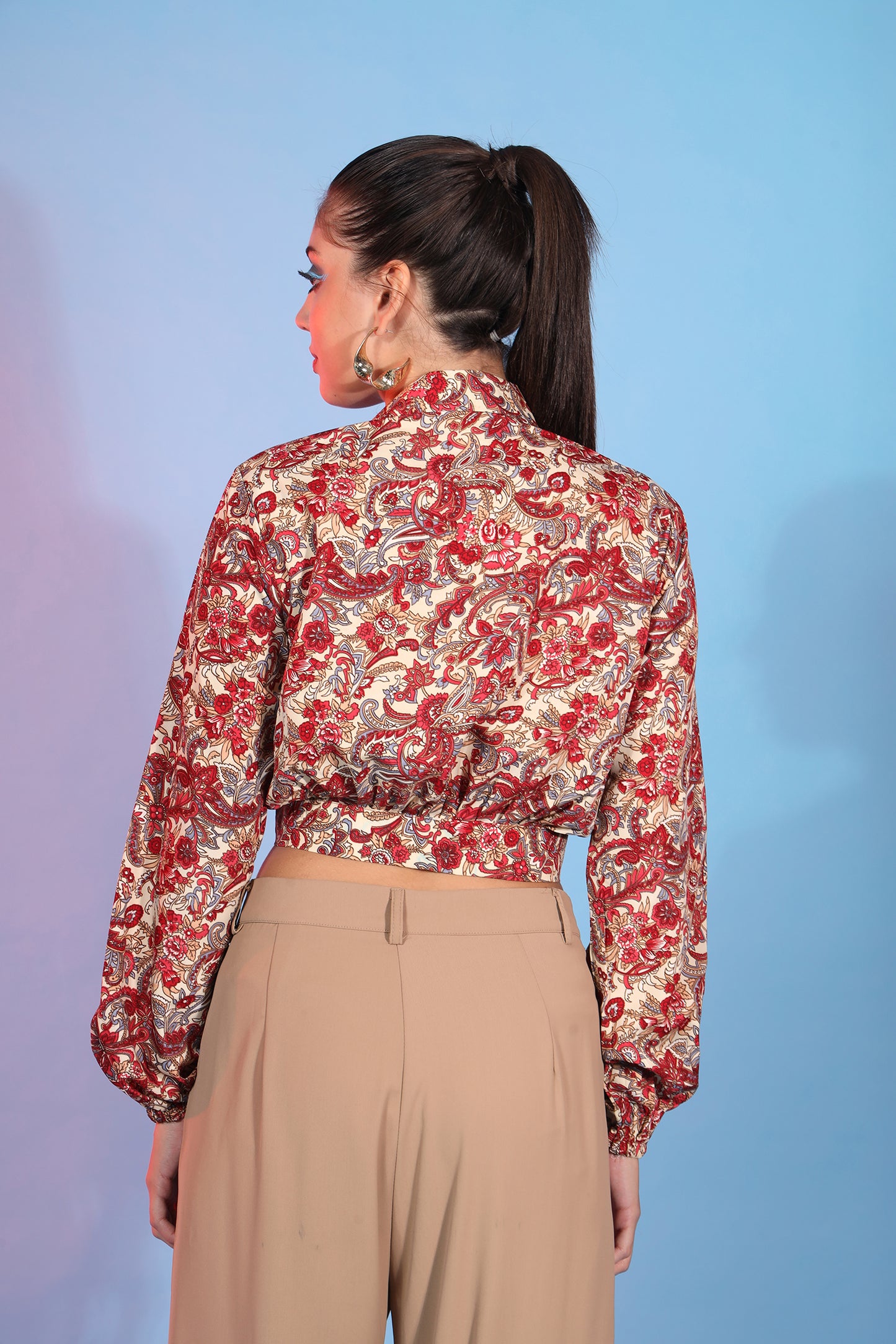 Multi Creap Printed Casual Designer Top