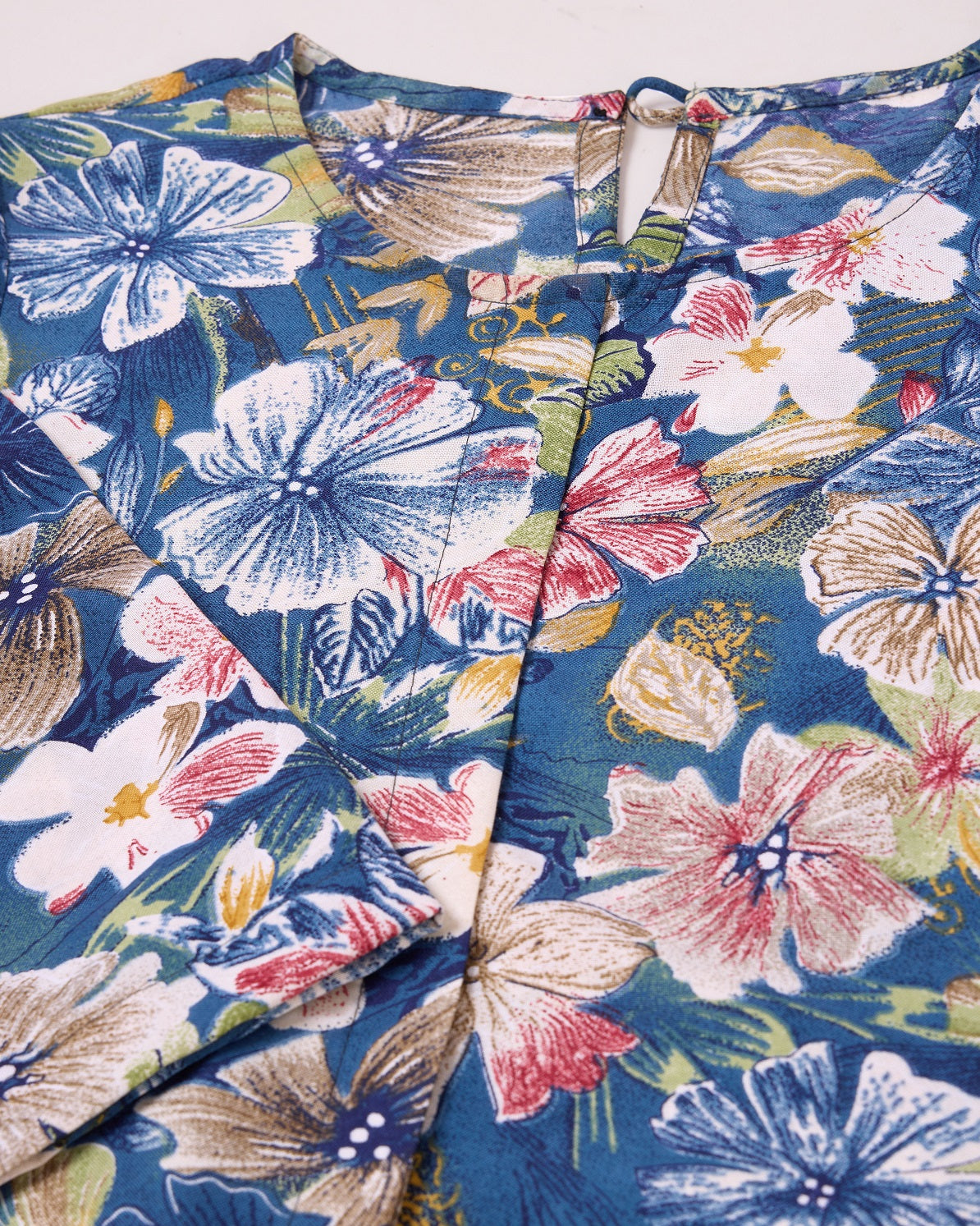 Glamorous Blue Digital Printed Cotton Top Palazzo Co-Ord Set