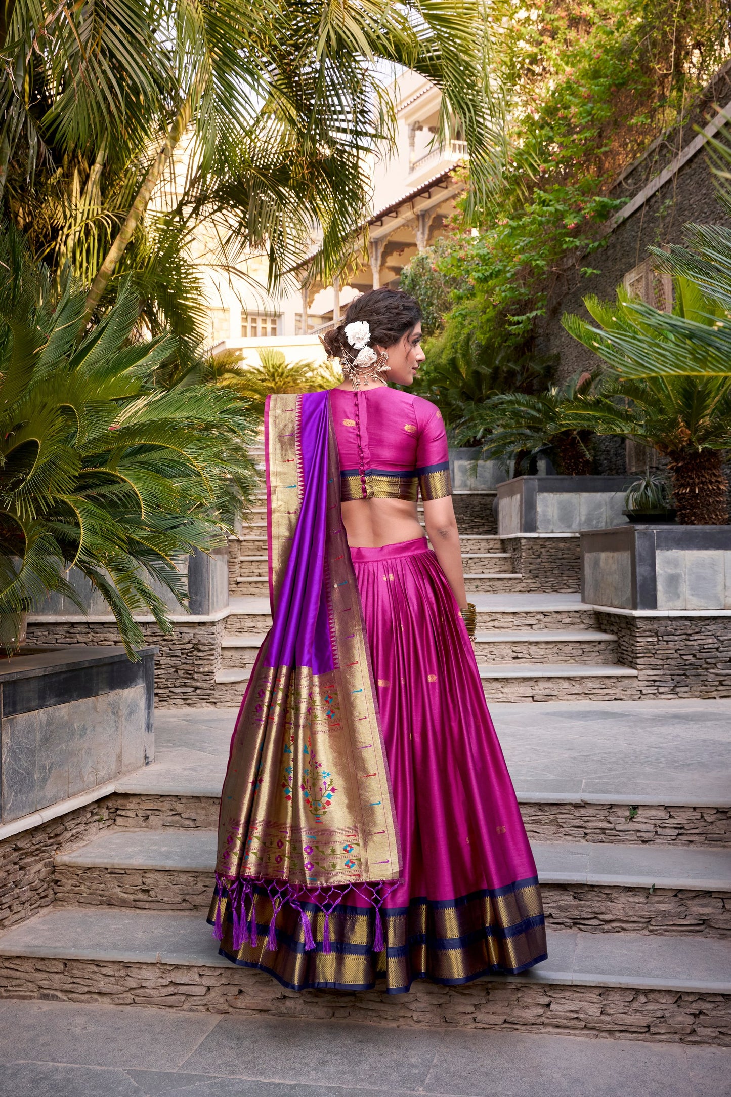 Pink Color Paithani Zari Weaving Work Lehenga Choli