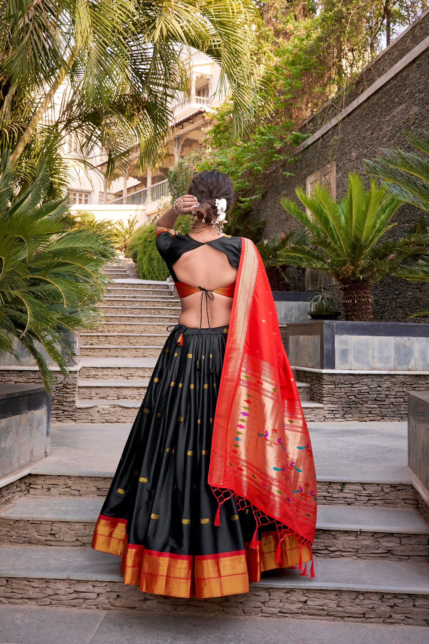 Black Color Paithani Zari Weaving Work Lehenga Choli