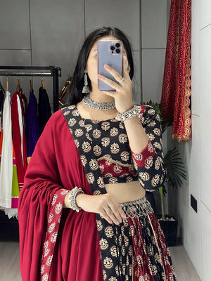 Multi kali panel chaniya choli with gota patti border
