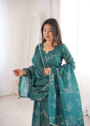 Daily wear muslin Anarkali suit Bandhani print