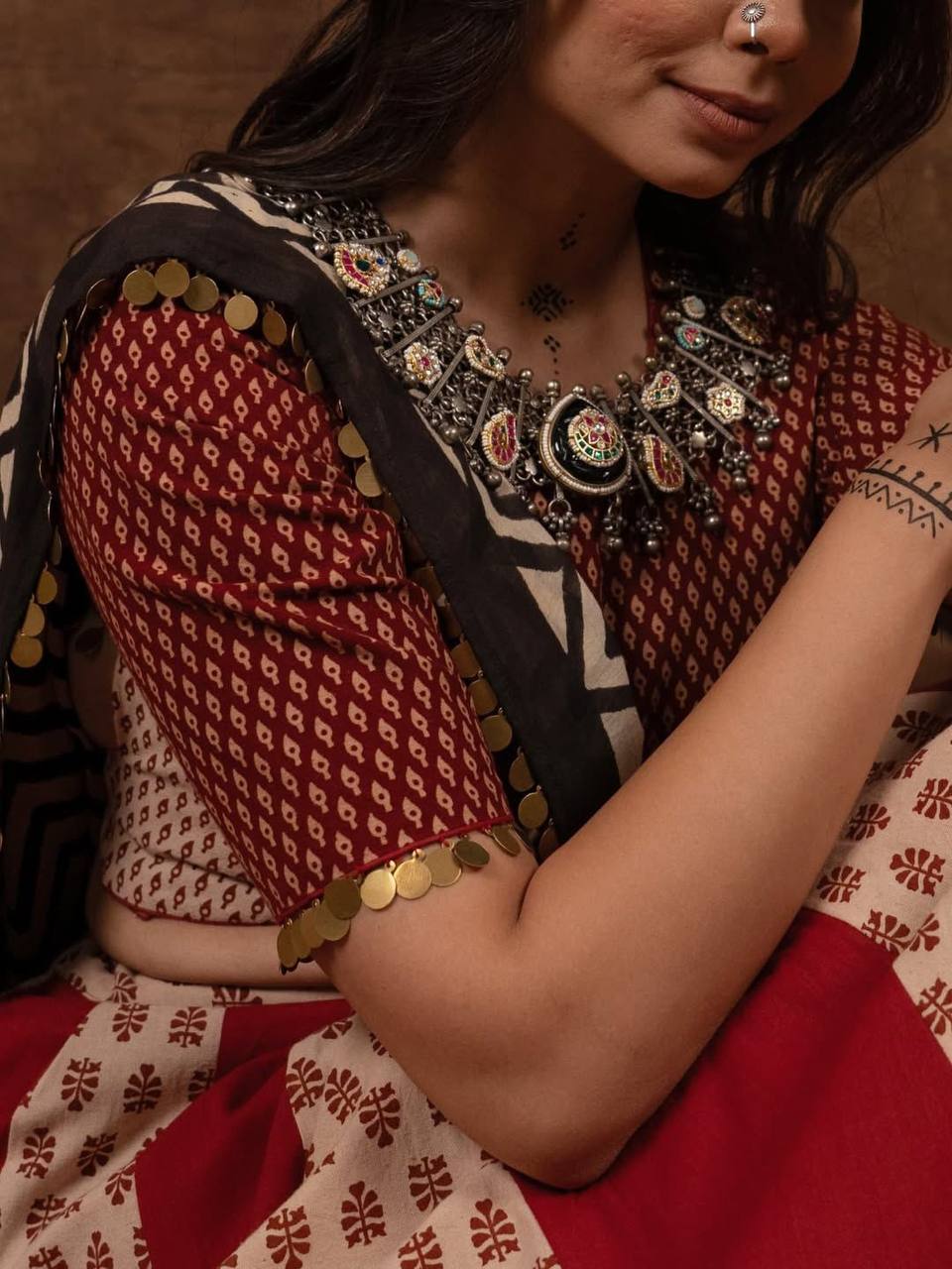 Maroon Reyon Full Stitched Navratri Lehenga Choli