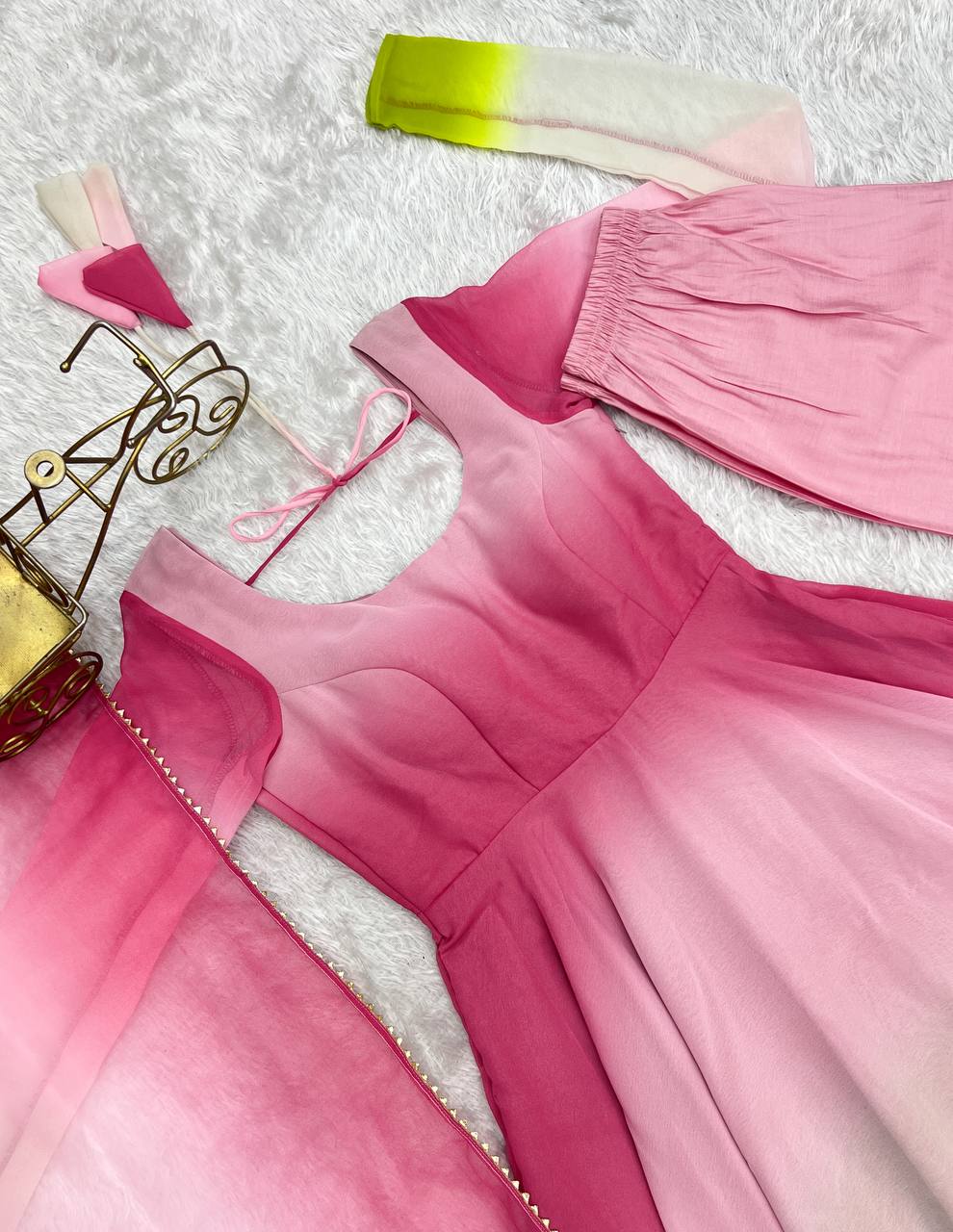 Multicolor Pure Soft Fox Georgette Colourfull Padding Anarkali Salwar Suit