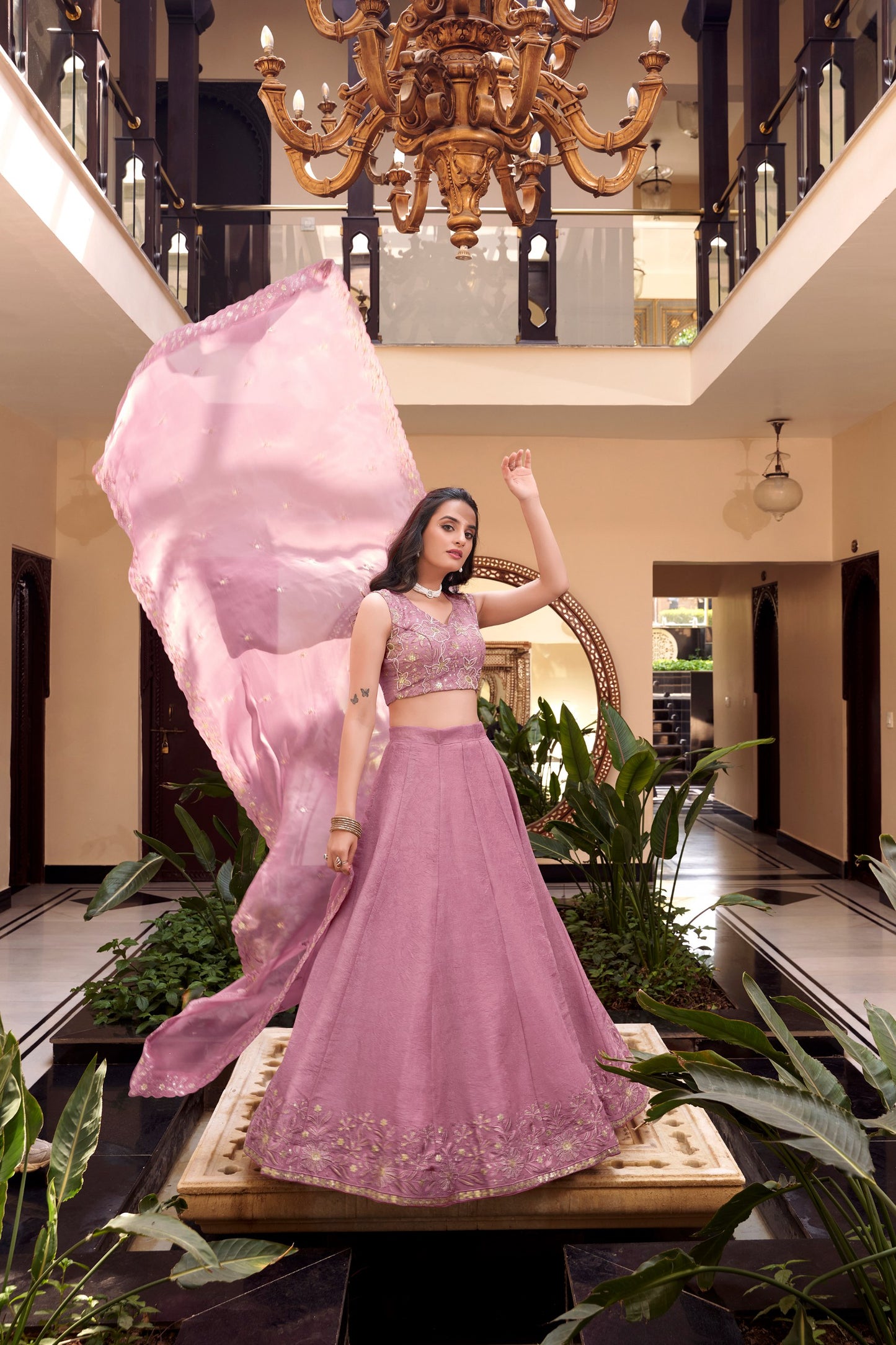 Pink New Crush Pearl Coding And Sequins Embroidery Work Lehenga Choli