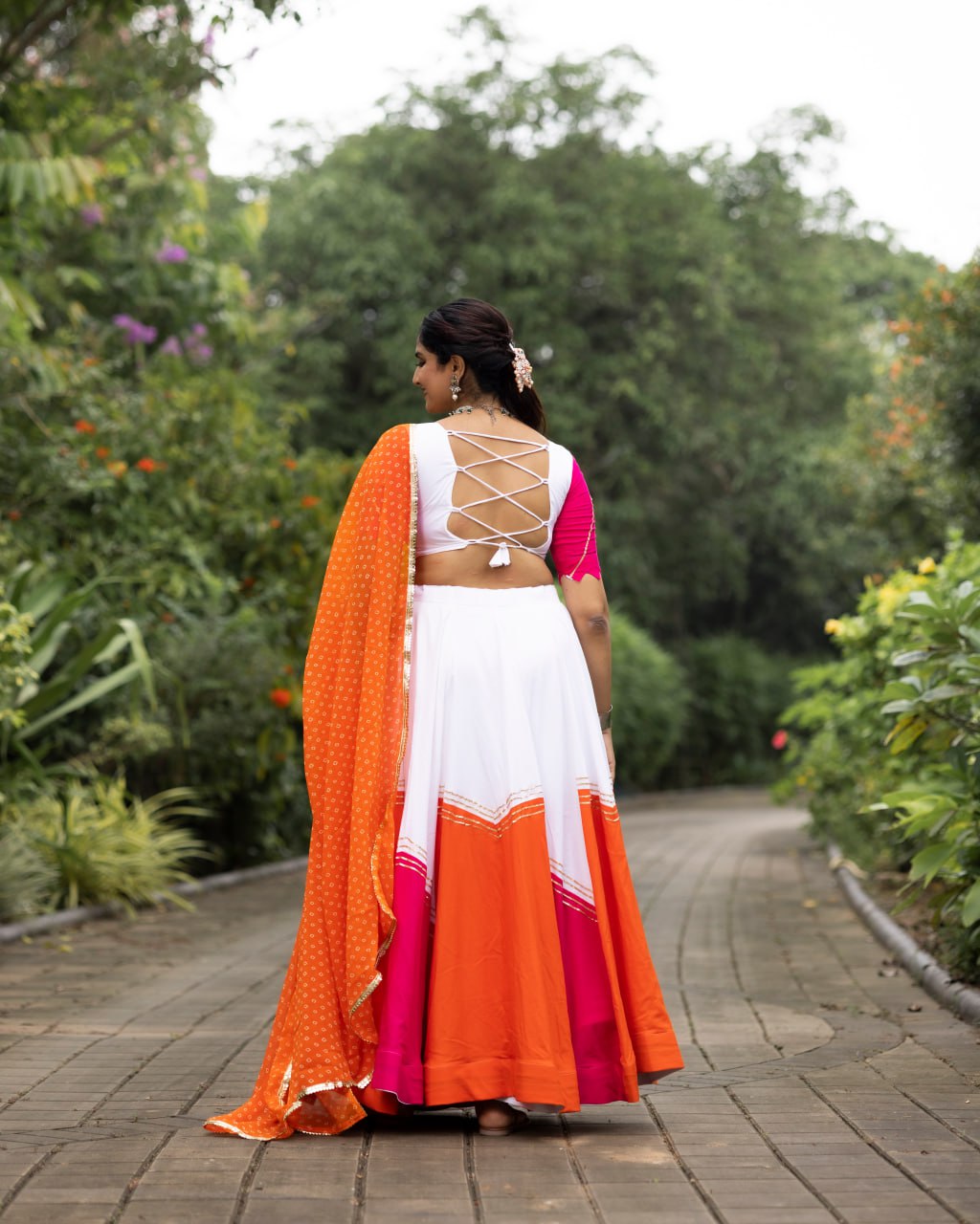 Pink Pure Rayon Cotton Fancy Stitched Navratri Lehenga Choli