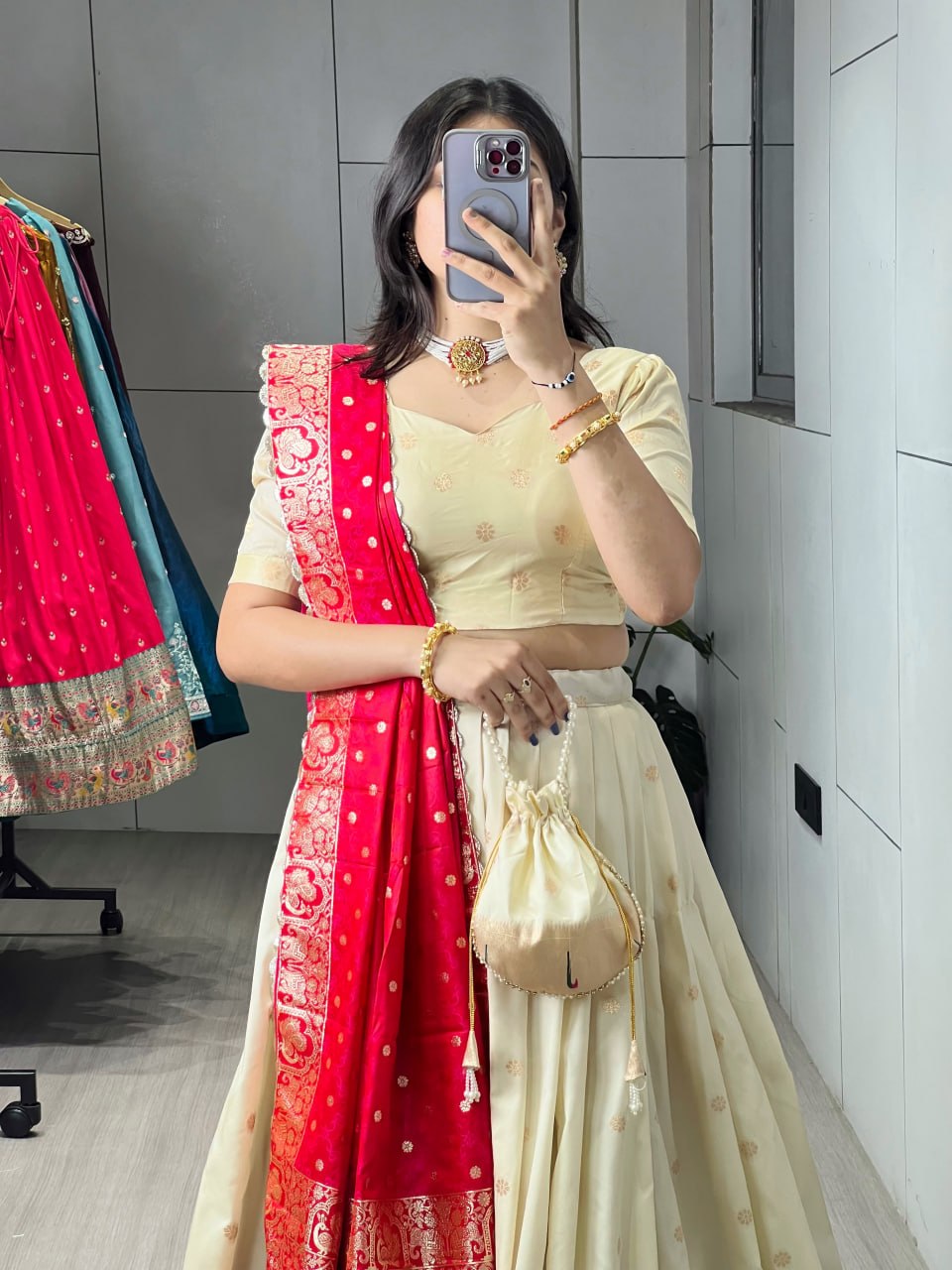 Royal Rani Pink Paithani Silk Lehenga with Floral Zari Weaving & Designer Contrast Border