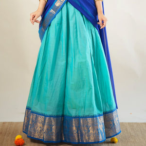 Kanchi cotton pavadai dhavani for temple and college function