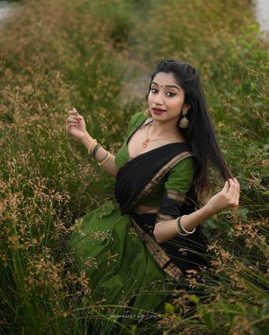 Kanchi cotton pavadai dhavani for temple and college function