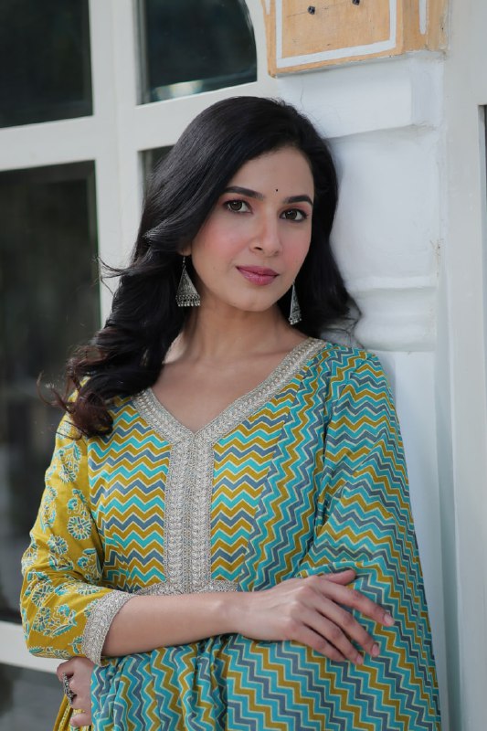 Green Pure Cotton Readymade Kurti With Pant Dupatta Set