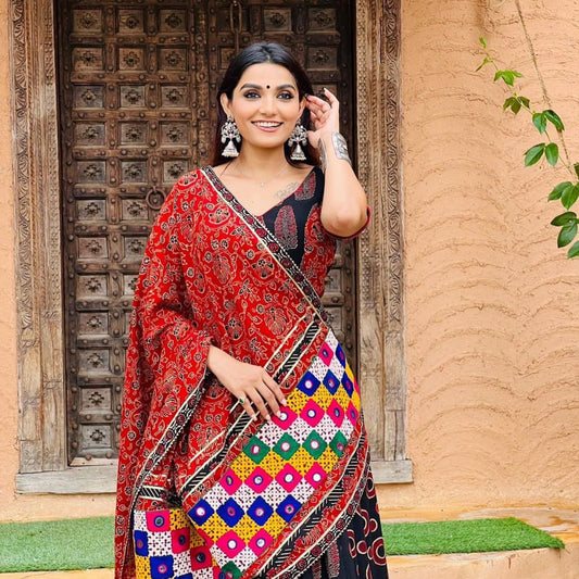 Maroon Multicolor Beautiful Digital Print Real Mirror Work Navratri Lehenga Choli