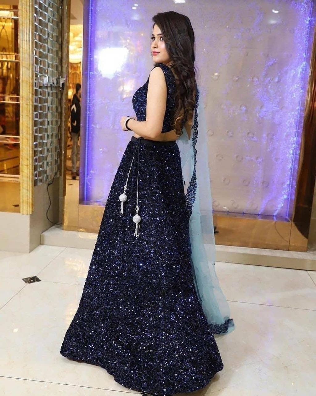 Presenting New Party Wear Women Designer Sequence Work Lehenga Choli Set