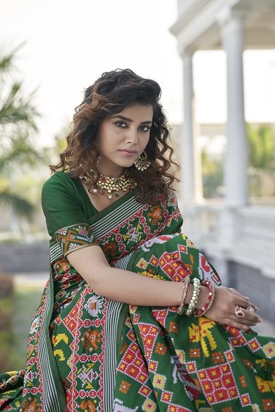 Green Patolat Silk Traditional Sarees