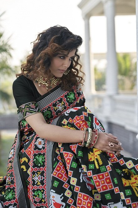 Black Patola Silk Traditional Sarees