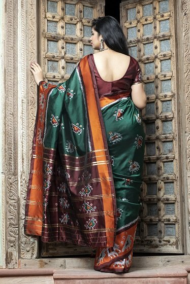Green Patola Weaving Silk Saree