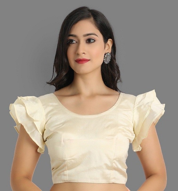 Peach Colour Faux Georgette Beautiful Lakhnavi Work Saree
