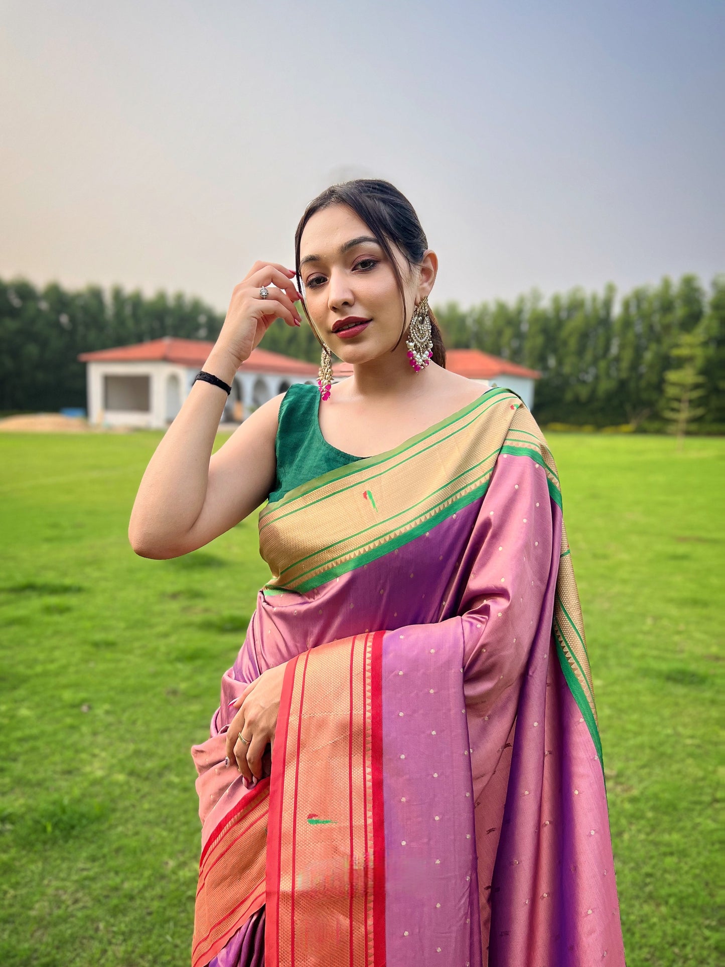 Lavender New Concept Paithani Silk Woven Saree
