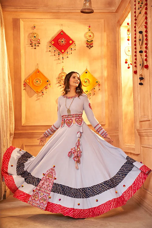 New Laterst Sky Chaniya Choli For Women Wear Navratri Lehenga