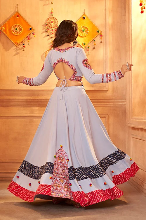 New Laterst Sky Chaniya Choli For Women Wear Navratri Lehenga
