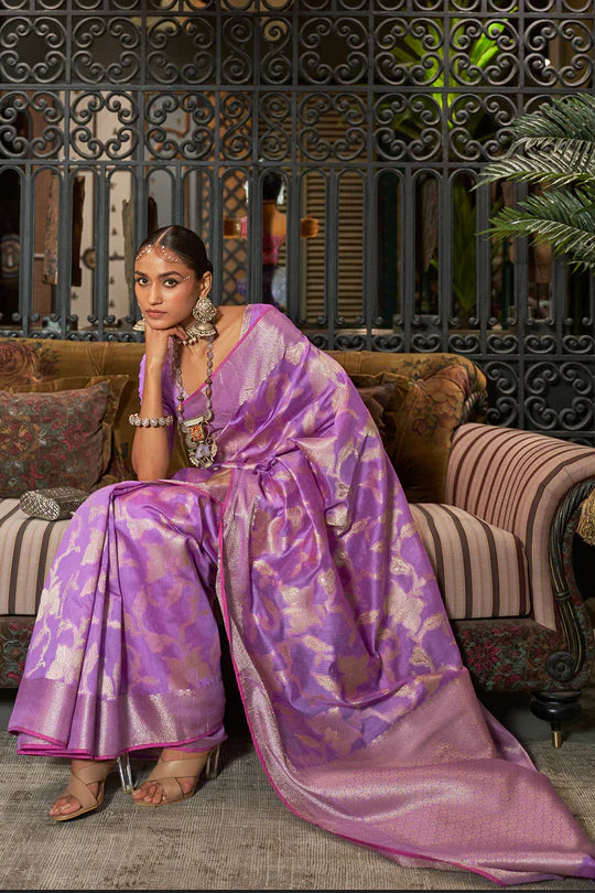 Mauve Purple Kanjivaram Saree