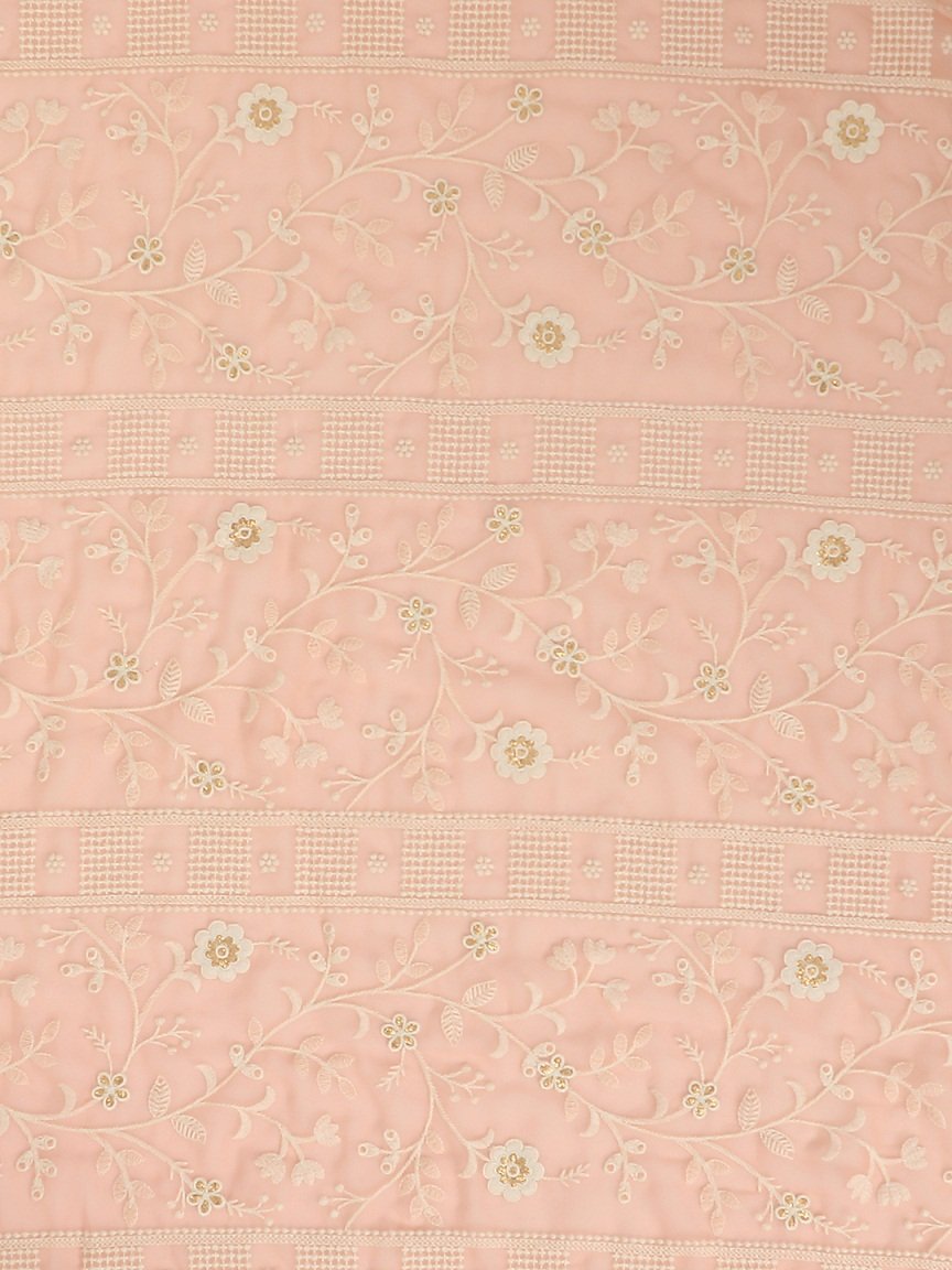 Peach Colour Faux Georgette Beautiful Lakhnavi Work Saree