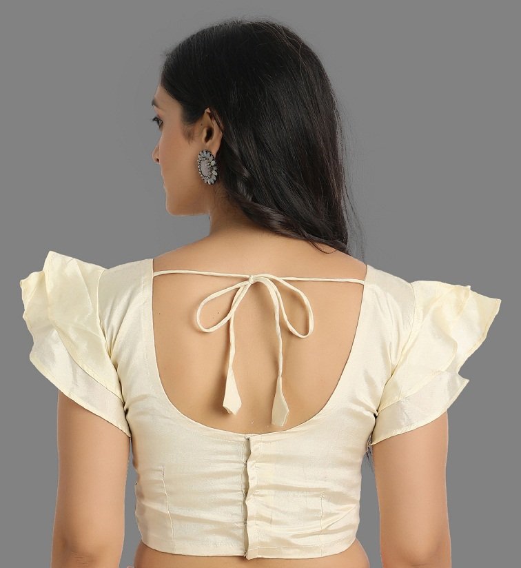 Peach Colour Faux Georgette Beautiful Lakhnavi Work Saree