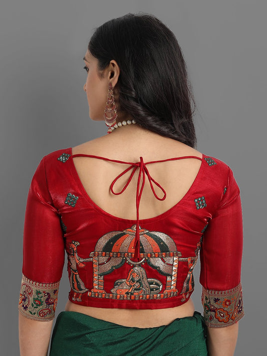 Dark Green And Maroon Panetar Patola Silk Wedding Saree