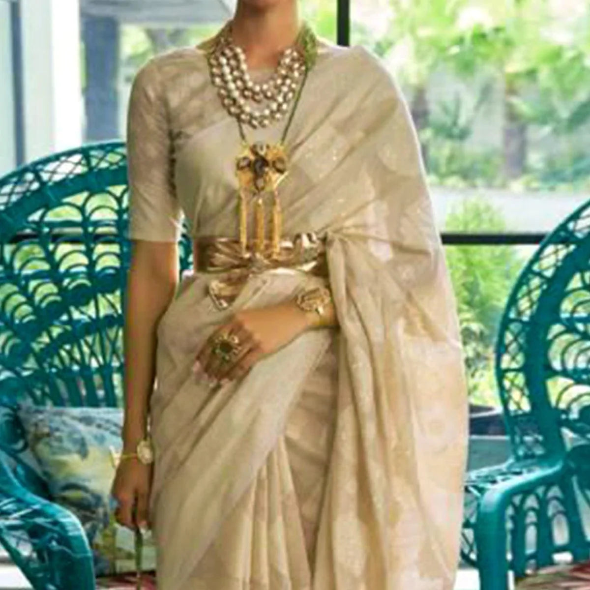 Brown Woven- Sequence Handloom Silk Saree