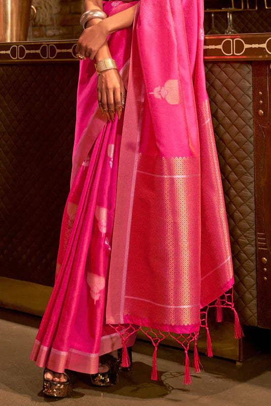 Hot Pink Kanjivaram Saree