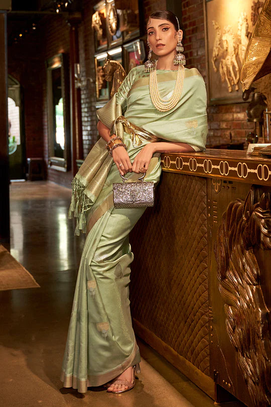 Mint Green Kanjivaram Saree