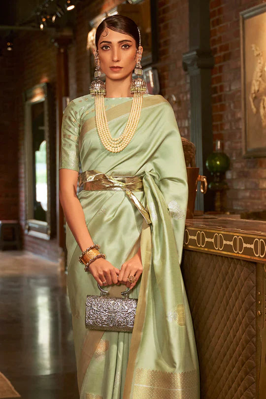 Mint Green Kanjivaram Saree
