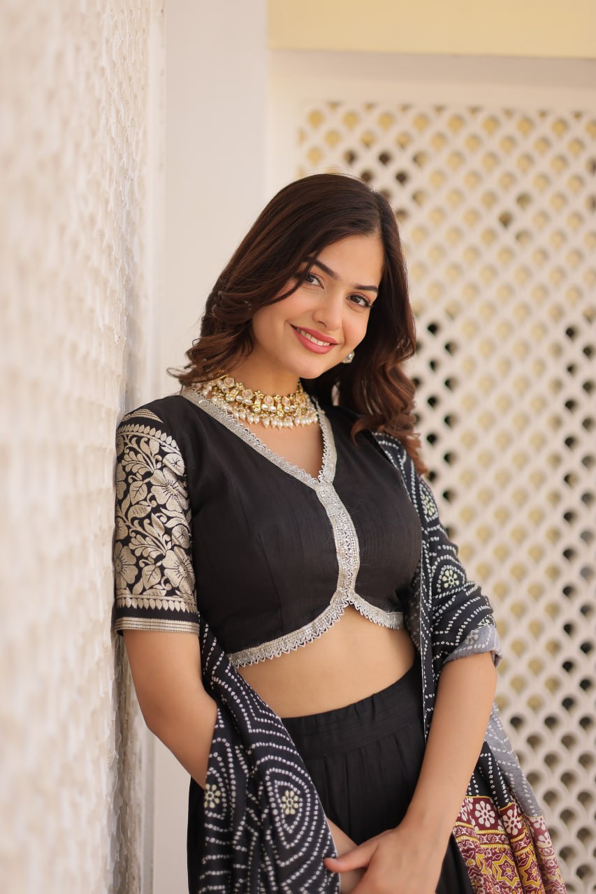 Black Trending Viscose Lehenga Choli With Gajji Silk Dupatta Lehenga Choli