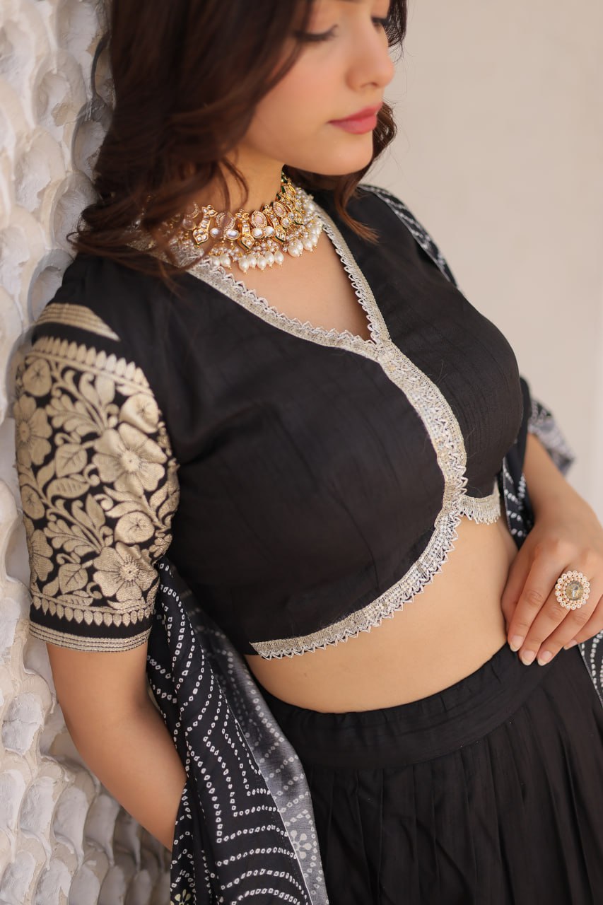Black Trending Viscose Lehenga Choli With Gajji Silk Dupatta Lehenga Choli