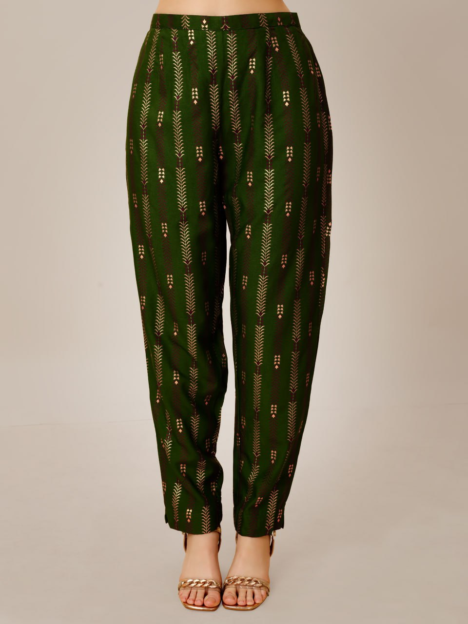 Green Color Heavy Rayon 14 Kgs With Embroidery Work Kurti and Pant