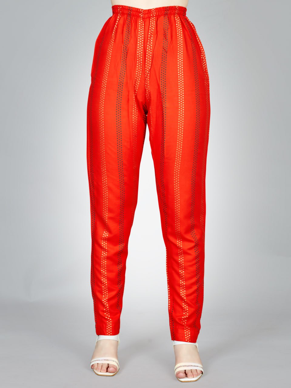 Orange Color Heavy Rayon 14 Kgs With Embroidery Work Kurti and Pant