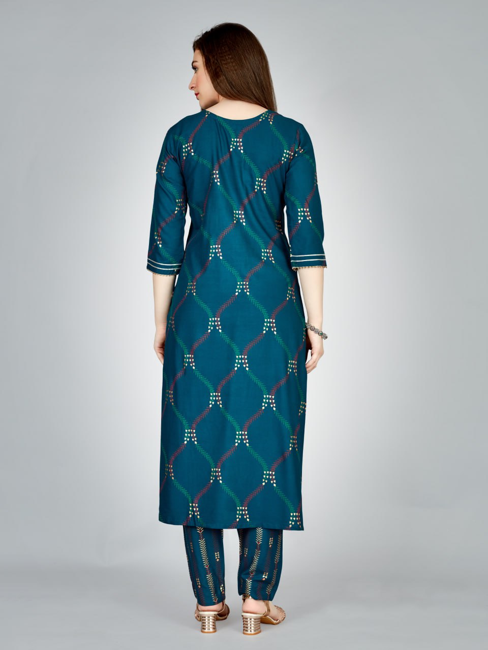 Navy Blue Color Heavy Rayon 14 Kgs With Embroidery Work Kurti and Pant