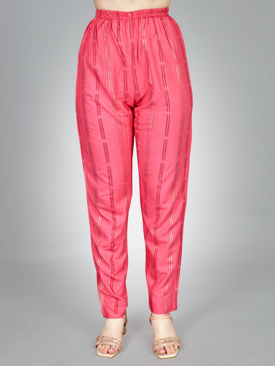 Pink Color Heavy Rayon 14 Kgs With Embroidery Work Kurti and Pant