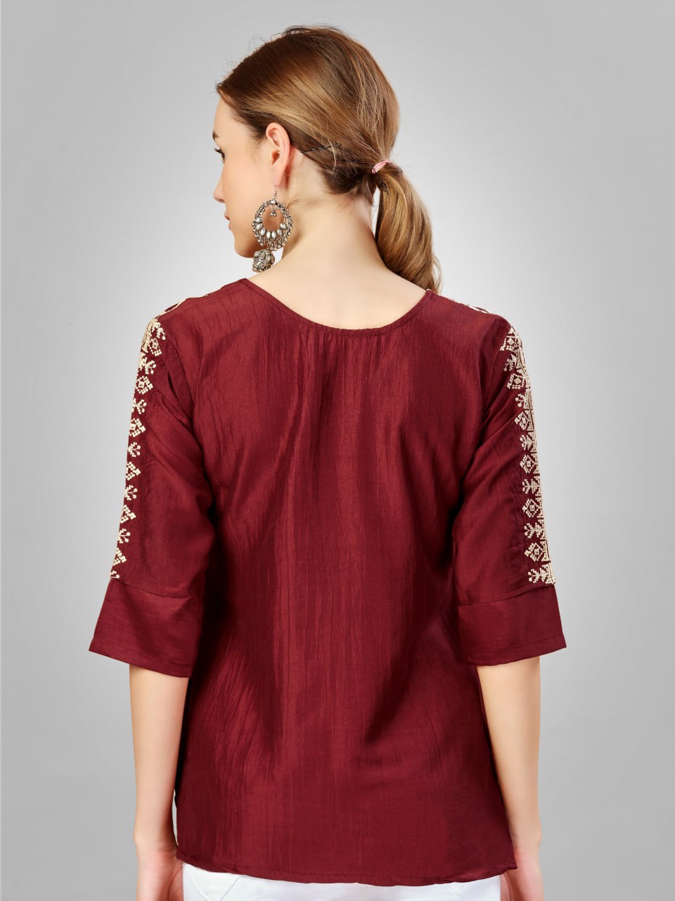 Rust Color Fully Stiched Western Top