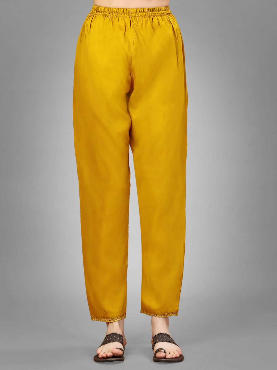 Golden Color Silk Blend with Embroidery and Sequence Work Pant - Kurti Pant Dupatta