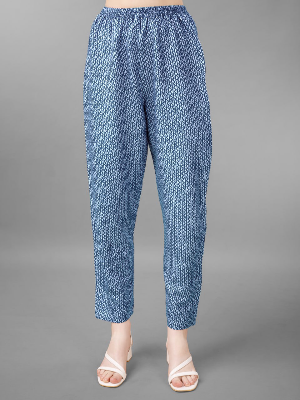 Light Blue Colour Rayon Print With Embroidery and Fancy Lace Work Kurti Pant Dupatta