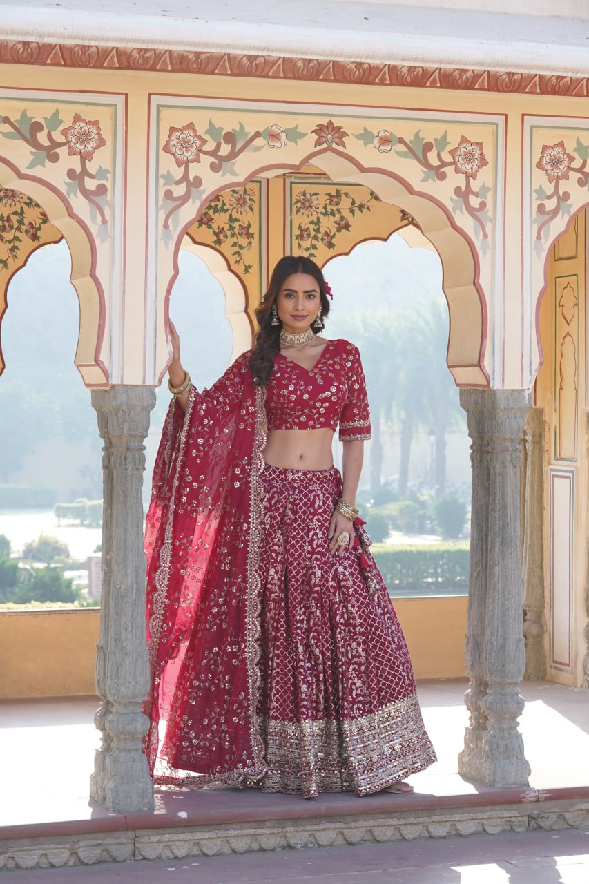 Rani Designer Pure Viscose Jacquard fabric Lehenga Choli