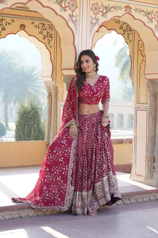 Rani Designer Pure Viscose Jacquard fabric Lehenga Choli