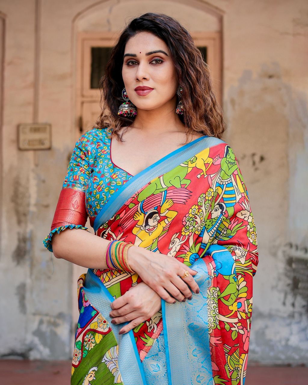 PURE SILK DIGITALLY PRINTED SAREE WEAVED WITH GOLDEN ZARI COMES WITH TASSELS