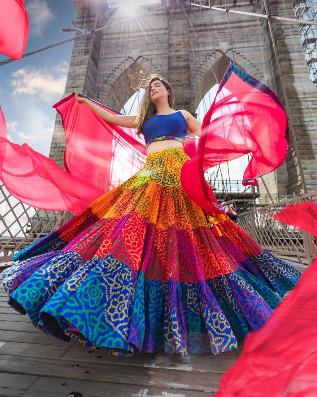 Navratri Special Lehengha With Bandhani Printed Lehenga Choli With Dupatta