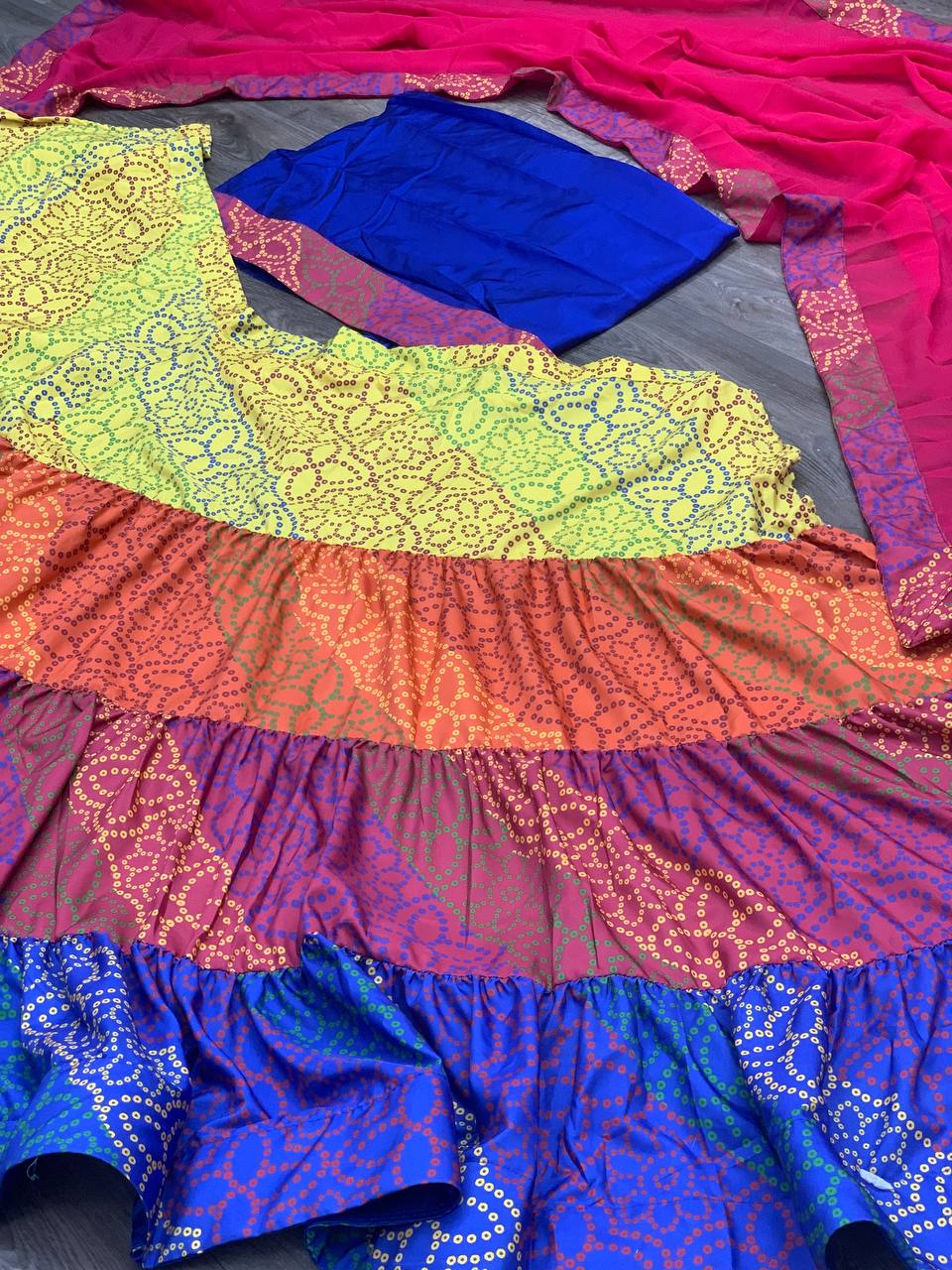 Navratri Special Lehengha With Bandhani Printed Lehenga Choli With Dupatta